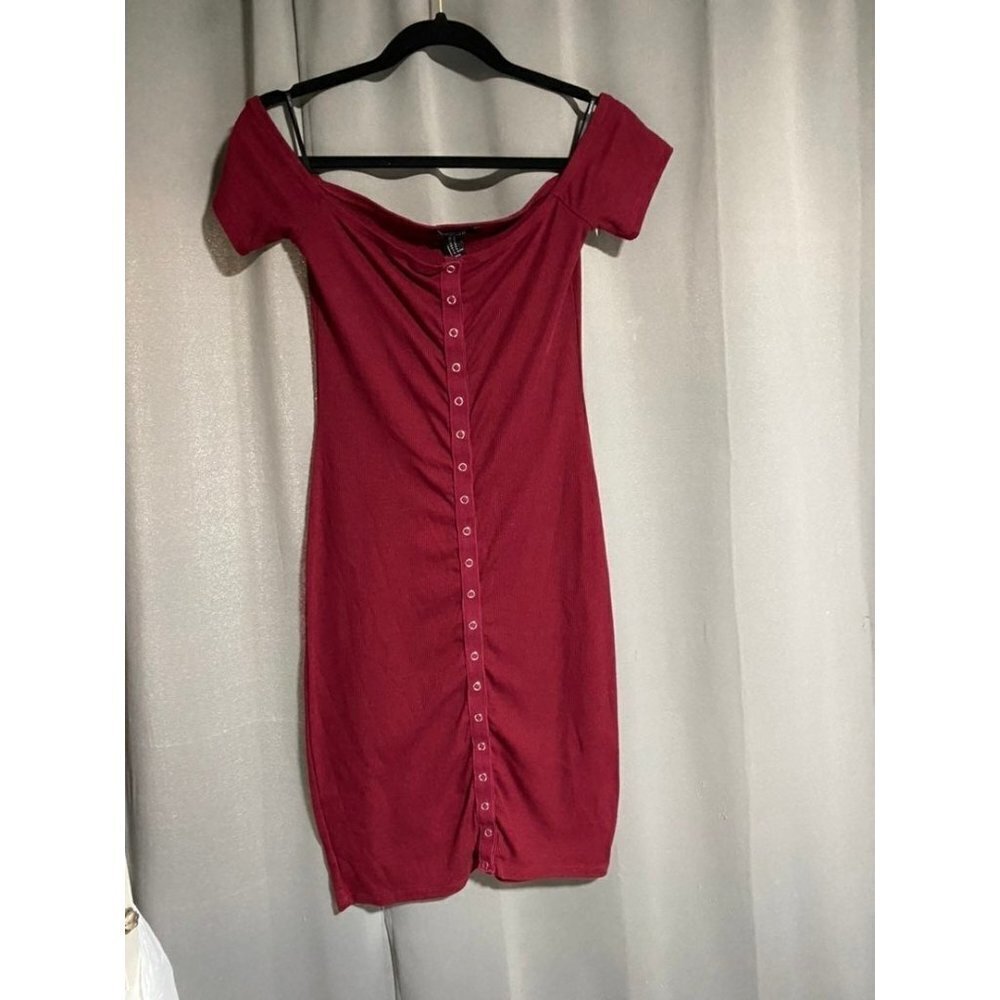 Forever 21 button down fitted dress medium